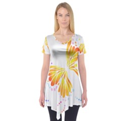 Butterfly Art T- Shirtbutterfly T- Shirt (5) Short Sleeve Tunic  by maxcute