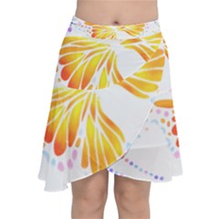 Butterfly Art T- Shirtbutterfly T- Shirt (5) Chiffon Wrap Front Skirt by maxcute