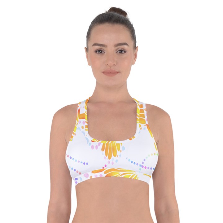 Butterfly Art T- Shirtbutterfly T- Shirt (5) Cross Back Sports Bra