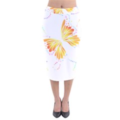 Butterfly Art T- Shirtbutterfly T- Shirt (5) Velvet Midi Pencil Skirt by maxcute