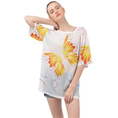 Butterfly Art T- Shirtbutterfly T- Shirt (5) Oversized Chiffon Top by maxcute