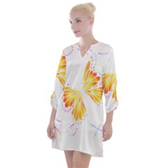 Butterfly Art T- Shirtbutterfly T- Shirt (5) Open Neck Shift Dress by maxcute