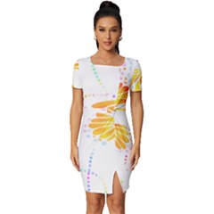 Butterfly Art T- Shirtbutterfly T- Shirt (5) Fitted Knot Split End Bodycon Dress by maxcute