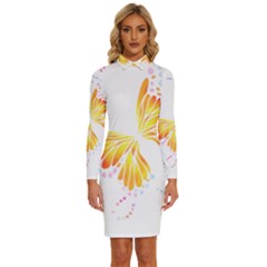 Butterfly Art T- Shirtbutterfly T- Shirt (5) Long Sleeve Shirt Collar Bodycon Dress