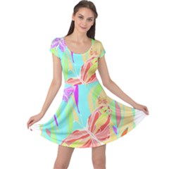 Butterfly Art T- Shirtbutterfly T- Shirt (6) Cap Sleeve Dress