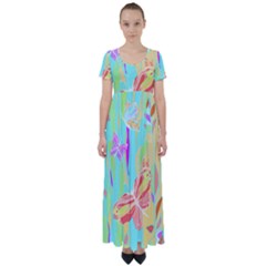 Butterfly Art T- Shirtbutterfly T- Shirt (6) High Waist Short Sleeve Maxi Dress by maxcute