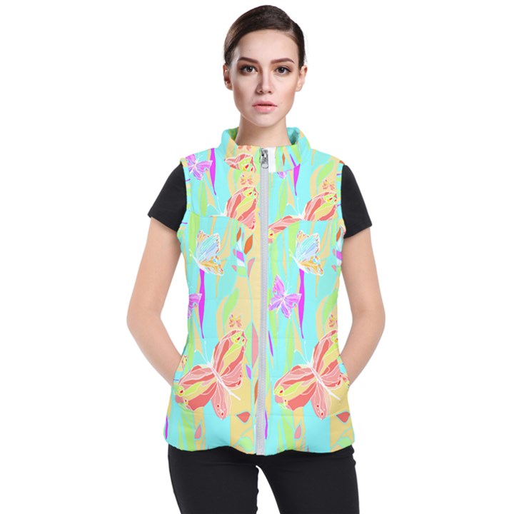 Butterfly Art T- Shirtbutterfly T- Shirt (6) Women s Puffer Vest