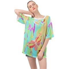 Butterfly Art T- Shirtbutterfly T- Shirt (6) Oversized Chiffon Top by maxcute