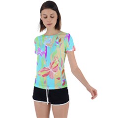 Butterfly Art T- Shirtbutterfly T- Shirt (6) Back Circle Cutout Sports Tee by maxcute