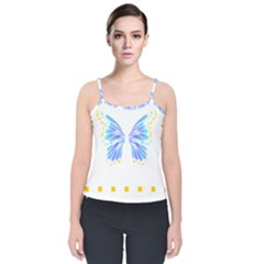 Butterfly Art T- Shirtbutterfly T- Shirt (7) Velvet Spaghetti Strap Top by maxcute