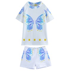 Butterfly Art T- Shirtbutterfly T- Shirt (7) Kids  Swim Tee And Shorts Set by maxcute