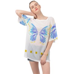 Butterfly Art T- Shirtbutterfly T- Shirt (7) Oversized Chiffon Top by maxcute