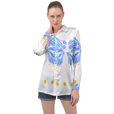 Butterfly Art T- Shirtbutterfly T- Shirt (7) Long Sleeve Satin Shirt by maxcute