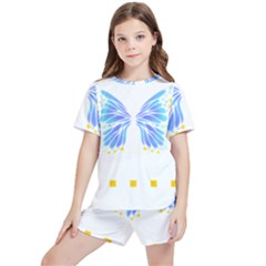 Butterfly Art T- Shirtbutterfly T- Shirt (7) Kids  Tee And Sports Shorts Set by maxcute