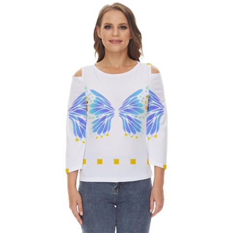 Butterfly Art T- Shirtbutterfly T- Shirt (7) Cut Out Wide Sleeve Top by maxcute