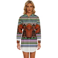 Butterfly Art T- Shirtbutterfly T- Shirt (8) Womens Long Sleeve Shirt Dress