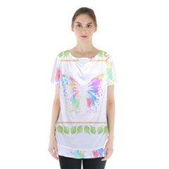 Butterfly Art T- Shirtbutterfly T- Shirt Skirt Hem Sports Top by maxcute