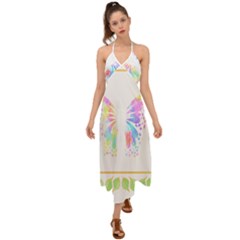 Butterfly Art T- Shirtbutterfly T- Shirt Halter Tie Back Dress  by maxcute