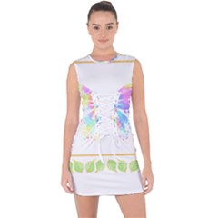 Butterfly Art T- Shirtbutterfly T- Shirt Lace Up Front Bodycon Dress by maxcute