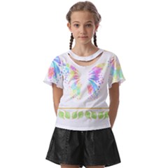 Butterfly Art T- Shirtbutterfly T- Shirt Kids  Front Cut Tee by maxcute