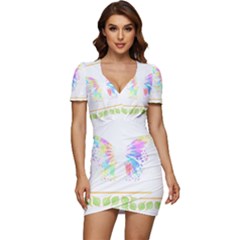 Butterfly Art T- Shirtbutterfly T- Shirt Low Cut Cap Sleeve Mini Dress