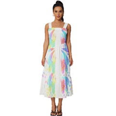 Butterfly Art T- Shirtbutterfly T- Shirt Square Neckline Tiered Midi Dress