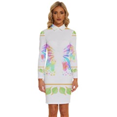 Butterfly Art T- Shirtbutterfly T- Shirt Long Sleeve Shirt Collar Bodycon Dress