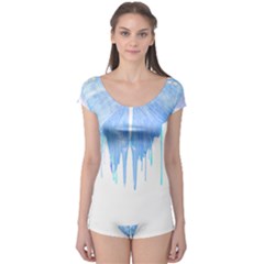 Butterfly Art T- Shirtmelting Butterfly Blue Wings Art  Design T- Shirt Boyleg Leotard  by maxcute