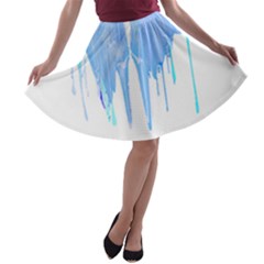 Butterfly Art T- Shirtmelting Butterfly Blue Wings Art  Design T- Shirt A-line Skater Skirt by maxcute