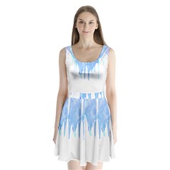 Butterfly Art T- Shirtmelting Butterfly Blue Wings Art  Design T- Shirt Split Back Mini Dress  by maxcute