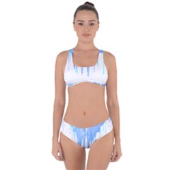 Butterfly Art T- Shirtmelting Butterfly Blue Wings Art  Design T- Shirt Criss Cross Bikini Set by maxcute