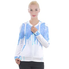 Butterfly Art T- Shirtmelting Butterfly Blue Wings Art  Design T- Shirt Casual Zip Up Jacket by maxcute