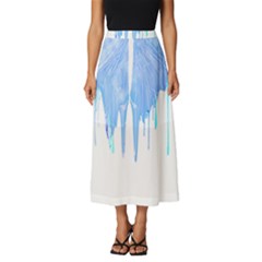 Butterfly Art T- Shirtmelting Butterfly Blue Wings Art  Design T- Shirt Classic Midi Chiffon Skirt