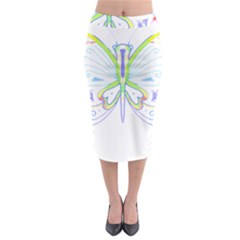 Butterfly Design T- Shirtbutterfly T- Shirt (2) Midi Pencil Skirt by maxcute