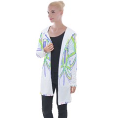 Butterfly Design T- Shirtbutterfly T- Shirt (2) Longline Hooded Cardigan by maxcute