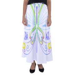 Butterfly Design T- Shirtbutterfly T- Shirt (2) Flared Maxi Skirt by maxcute