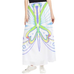 Butterfly Design T- Shirtbutterfly T- Shirt (2) Maxi Chiffon Skirt by maxcute