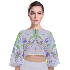 Butterfly Design T- Shirtbutterfly T- Shirt (2) Tie Back Butterfly Sleeve Chiffon Top by maxcute