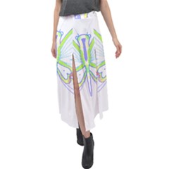 Butterfly Design T- Shirtbutterfly T- Shirt (2) Velour Split Maxi Skirt by maxcute