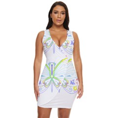 Butterfly Design T- Shirtbutterfly T- Shirt (2) Draped Bodycon Dress by maxcute