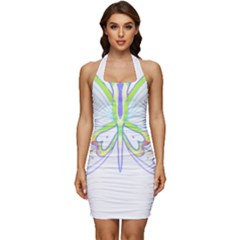 Butterfly Design T- Shirtbutterfly T- Shirt (2) Sleeveless Wide Square Neckline Ruched Bodycon Dress by maxcute