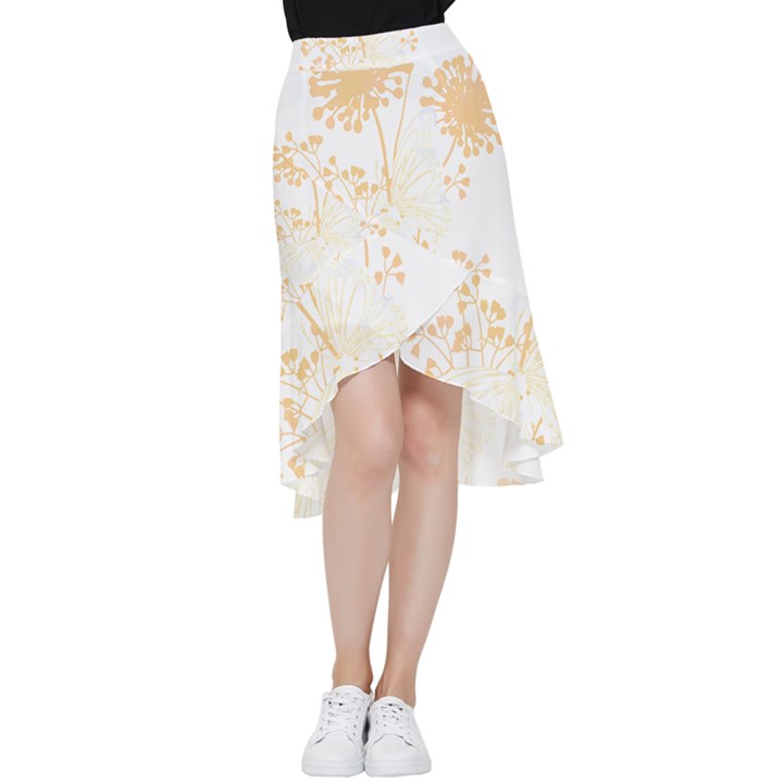 Butterfly Design T- Shirtbutterfly T- Shirt Frill Hi Low Chiffon Skirt