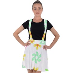 Butterfly Garden Flowers Pattern T- Shirt Butterfly Garden Flowers Pattern T- Shirt Velvet Suspender Skater Skirt by maxcute