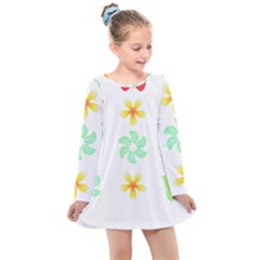 Butterfly Garden Flowers Pattern T- Shirt Butterfly Garden Flowers Pattern T- Shirt Kids  Long Sleeve Dress by maxcute