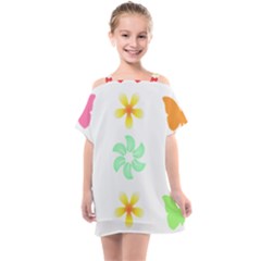 Butterfly Garden Flowers Pattern T- Shirt Butterfly Garden Flowers Pattern T- Shirt Kids  One Piece Chiffon Dress by maxcute