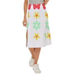 Butterfly Garden Flowers Pattern T- Shirt Butterfly Garden Flowers Pattern T- Shirt Midi Panel Skirt by maxcute