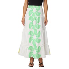 Butterfly Garden Flowers Pattern T- Shirt Butterfly Garden Flowers Pattern T- Shirt Tiered Ruffle Maxi Skirt