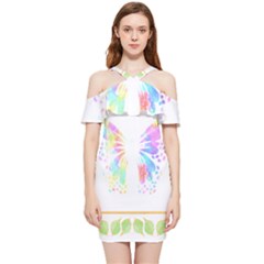 Butterfly Lover T- Shirtbutterfly T- Shirt Shoulder Frill Bodycon Summer Dress by maxcute