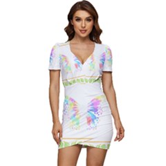 Butterfly Lover T- Shirtbutterfly T- Shirt Low Cut Cap Sleeve Mini Dress