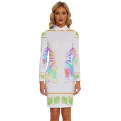 Butterfly Lover T- Shirtbutterfly T- Shirt Long Sleeve Shirt Collar Bodycon Dress